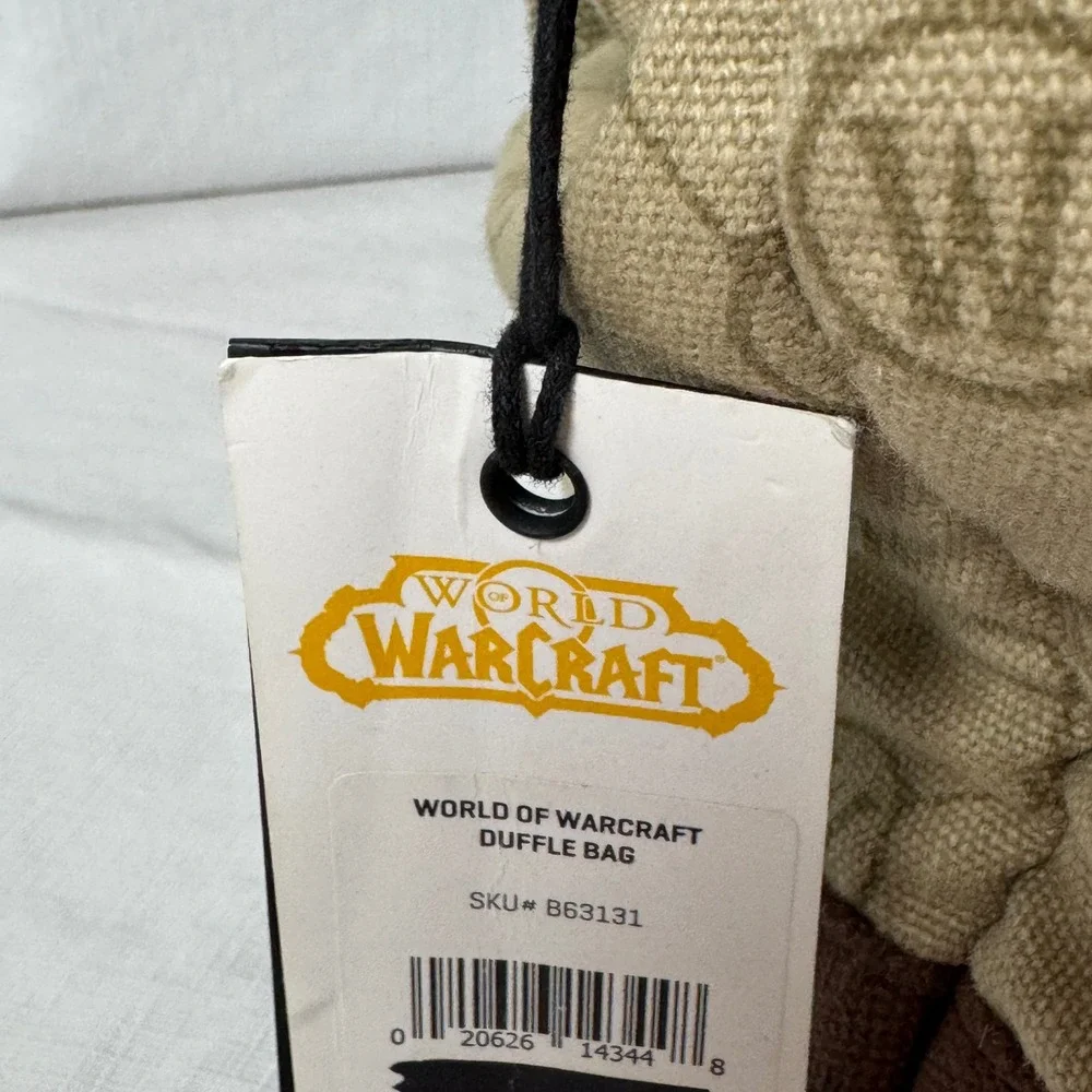 World of Warcraft Blizzard Entertainment Duffle Bag B63131 Tan Brown Logo